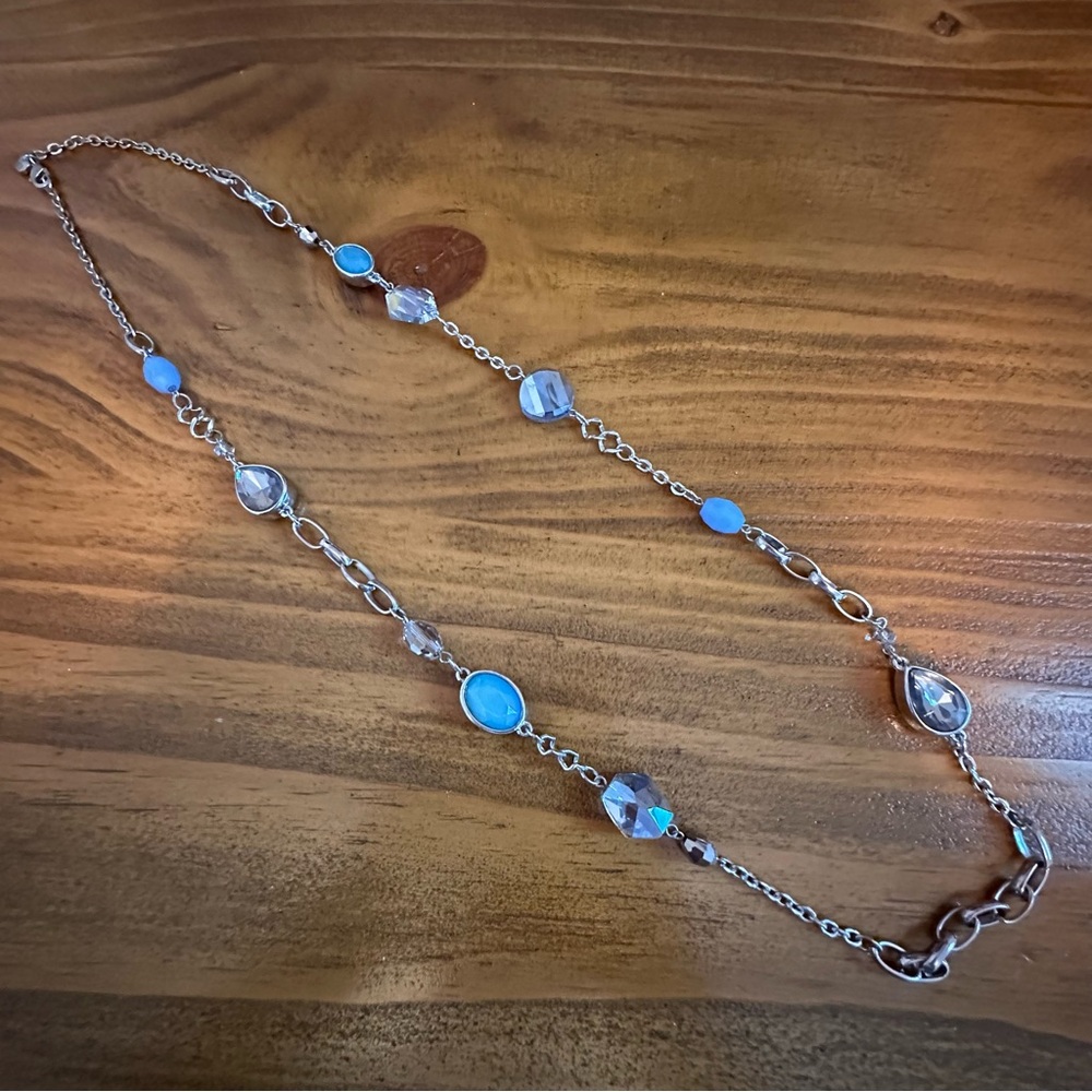 LOFT Silver and Blue Necklace